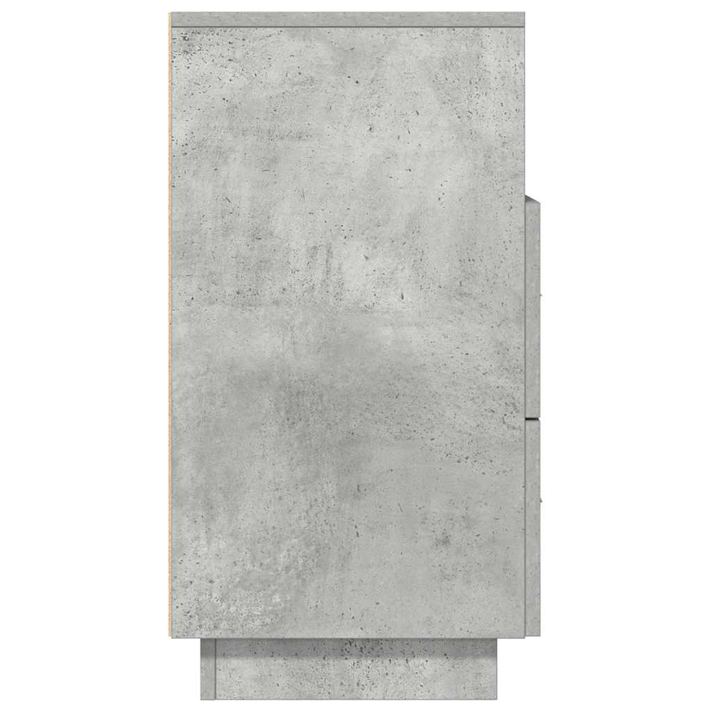 Bedside Cabinet with 2 Drawers Concrete Grey 36x36x68 cm